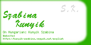 szabina kunyik business card